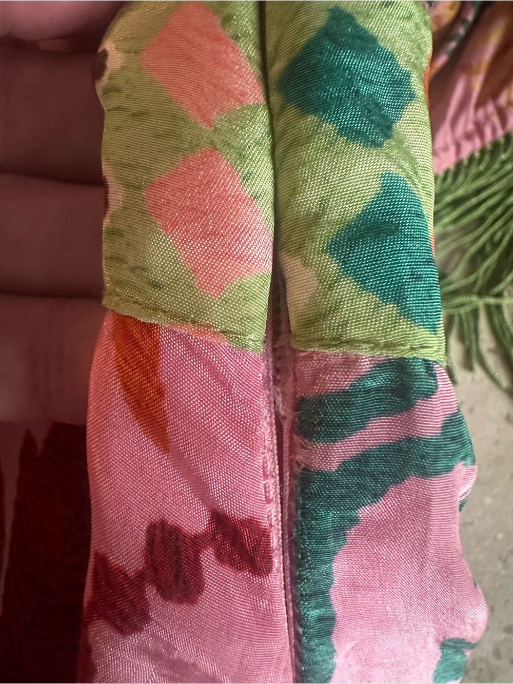FARM RIO Fruits Queen Scarf Pink One Shoulder Midi Dress. Size L. New With Tags. - Picture 5 of 6